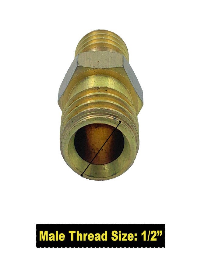 دي بي تي وصلة أنبوب ملولبة سداسية مخفضة من النحاس الأصفر مقاس 3/8 بوصة × 1/2 بوصة | عبوة من قطعتين | - Image 4